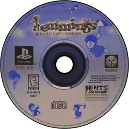 Artwork on the Disc for Lemmings & Oh No! More Lemmings on the Sony Playstation.