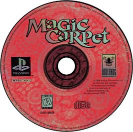 Artwork on the Disc for Magic Carpet on the Sony Playstation.