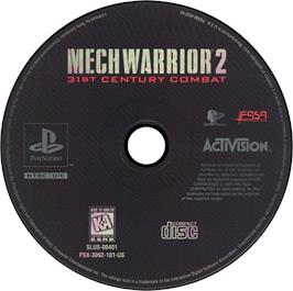 Artwork on the Disc for MechWarrior 2: 31st Century Combat on the Sony Playstation.