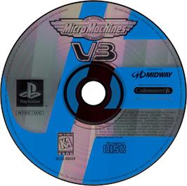 Artwork on the Disc for Micro Machines V3 on the Sony Playstation.