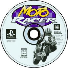 Artwork on the Disc for Moto Racer on the Sony Playstation.