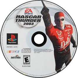 Artwork on the Disc for NASCAR Thunder 2003 on the Sony Playstation.