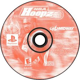Artwork on the Disc for NBA Hoopz on the Sony Playstation.