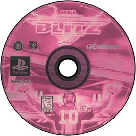 Artwork on the Disc for NFL Blitz on the Sony Playstation.