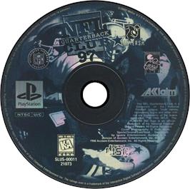 Artwork on the Disc for NFL Quarterback Club 97 on the Sony Playstation.