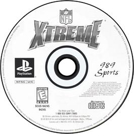Artwork on the Disc for NFL Xtreme on the Sony Playstation.