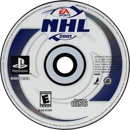 Artwork on the Disc for NHL 2001 on the Sony Playstation.