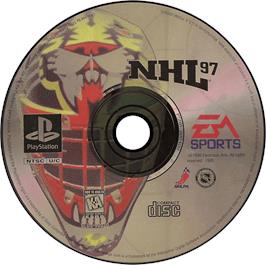 Artwork on the Disc for NHL 97 on the Sony Playstation.