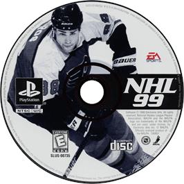 Artwork on the Disc for NHL 99 on the Sony Playstation.