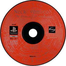 Artwork on the Disc for Necronomicon: The Dawning of Darkness on the Sony Playstation.