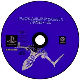 Artwork on the Disc for Novastorm on the Sony Playstation.