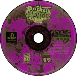 Artwork on the Disc for Pocket Fighter on the Sony Playstation.