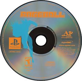 Artwork on the Disc for Rageball on the Sony Playstation.