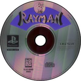 Artwork on the Disc for Rayman on the Sony Playstation.