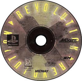 Artwork on the Disc for Revolution X on the Sony Playstation.