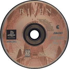 Artwork on the Disc for Riven: The Sequel to Myst on the Sony Playstation.