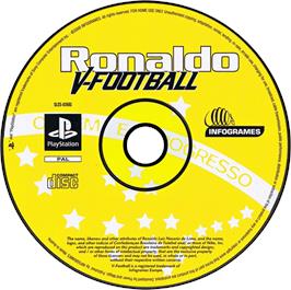 Artwork on the Disc for Ronaldo V-Football on the Sony Playstation.