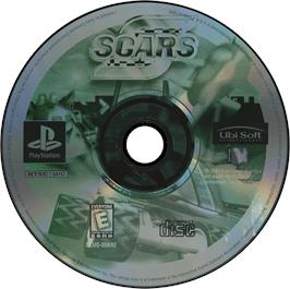 Artwork on the Disc for S.C.A.R.S. (Super Computer Animal Racing Simulation) on the Sony Playstation.