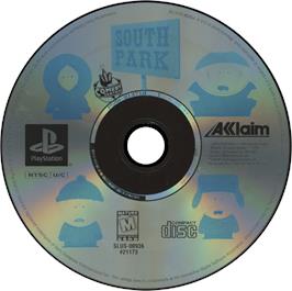 Artwork on the Disc for South Park on the Sony Playstation.