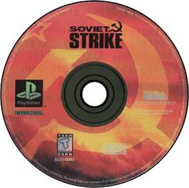 Artwork on the Disc for Soviet Strike on the Sony Playstation.
