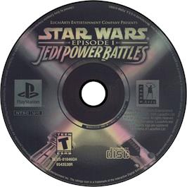 Artwork on the Disc for Star Wars: Episode I - Jedi Power Battles on the Sony Playstation.