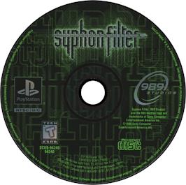 Artwork on the Disc for Syphon Filter on the Sony Playstation.