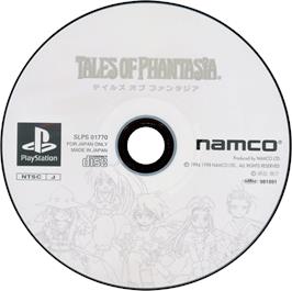 Artwork on the Disc for Tales of Phantasia on the Sony Playstation.