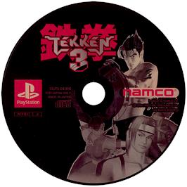 Artwork on the Disc for Tekken 3 on the Sony Playstation.