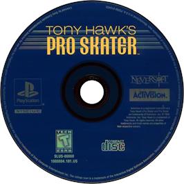 Artwork on the Disc for Tony Hawk's Pro Skater on the Sony Playstation.