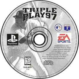 Artwork on the Disc for Triple Play 97 on the Sony Playstation.