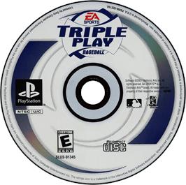 Artwork on the Disc for Triple Play Baseball on the Sony Playstation.