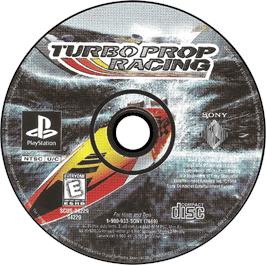 Artwork on the Disc for Turbo Prop Racing on the Sony Playstation.