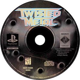 Artwork on the Disc for Twisted Metal on the Sony Playstation.
