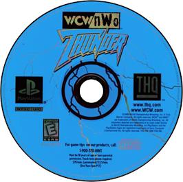 Artwork on the Disc for WCW/NWO Thunder on the Sony Playstation.