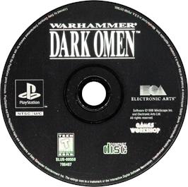 Artwork on the Disc for Warhammer: Dark Omen on the Sony Playstation.