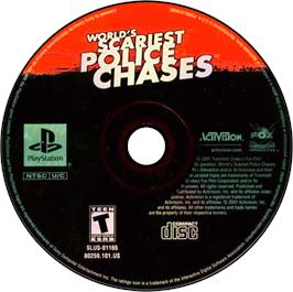Artwork on the Disc for World's Scariest Police Chases on the Sony Playstation.
