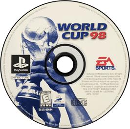 Artwork on the Disc for World Cup 98 on the Sony Playstation.