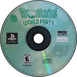 Artwork on the Disc for Worms World Party on the Sony Playstation.