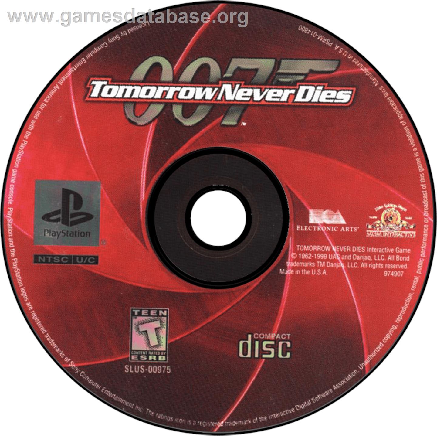 007: Tomorrow Never Dies - Sony Playstation - Artwork - Disc