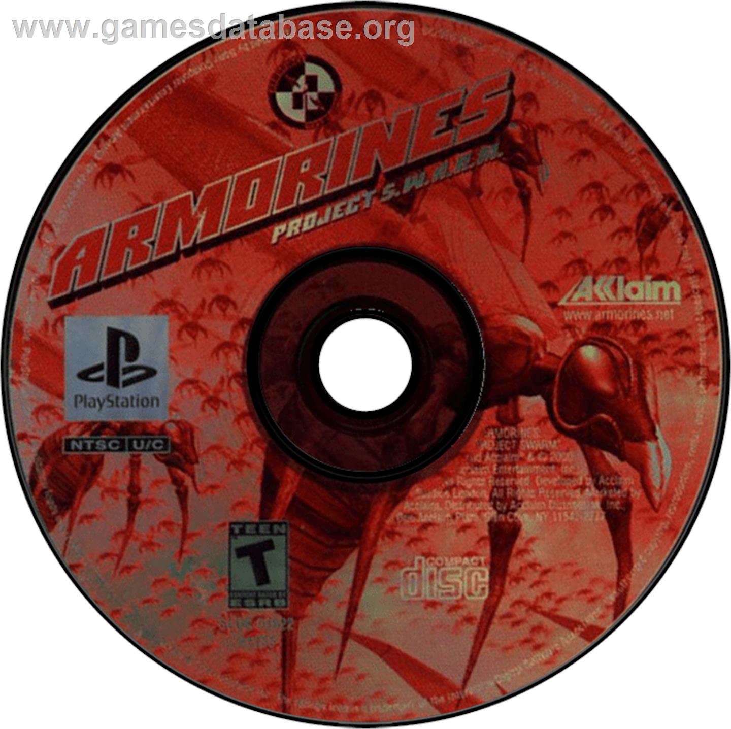 Armorines: Project S.W.A.R.M. - Sony Playstation - Artwork - Disc