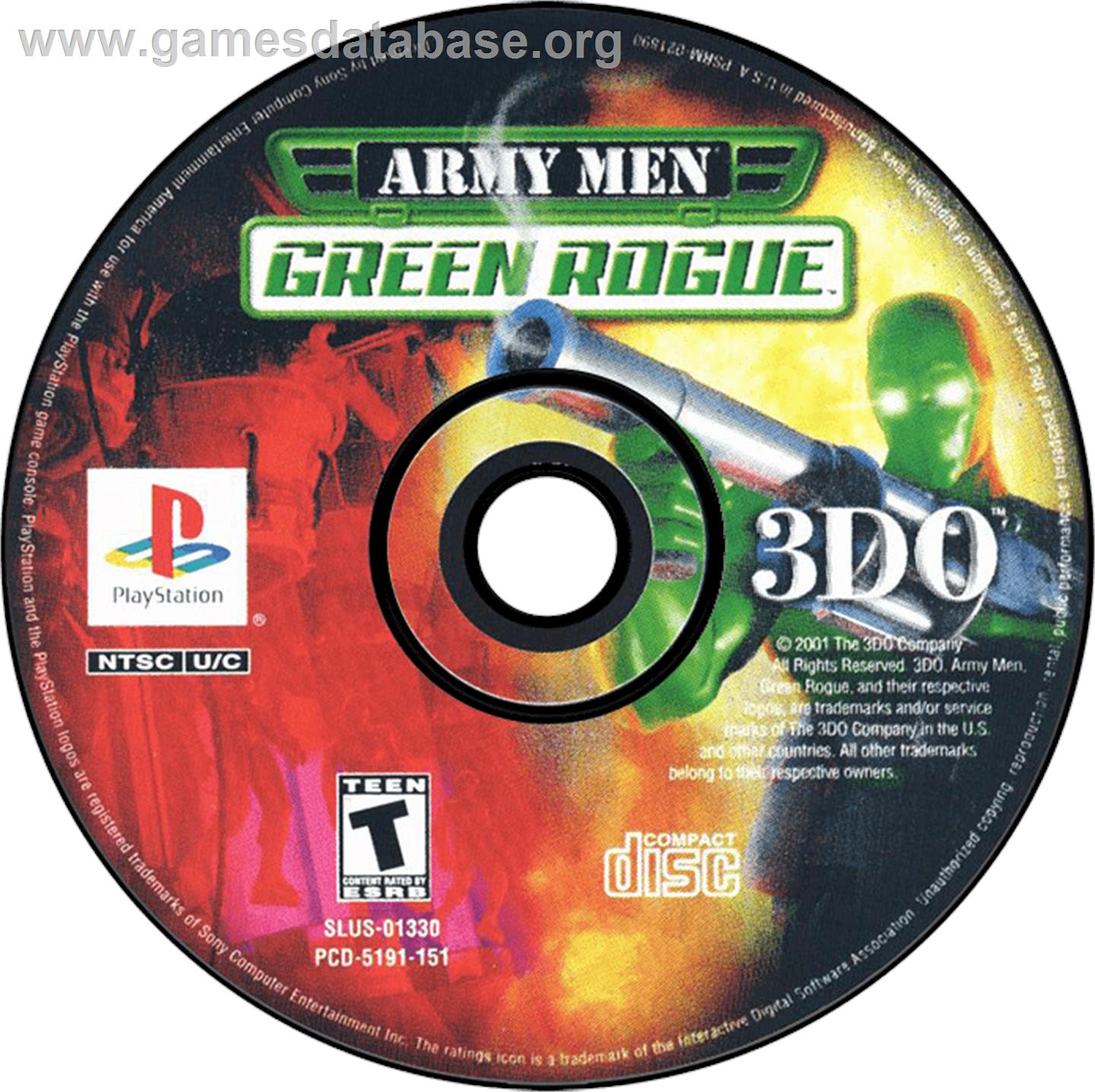 Army Men: Green Rogue - Sony Playstation - Artwork - Disc
