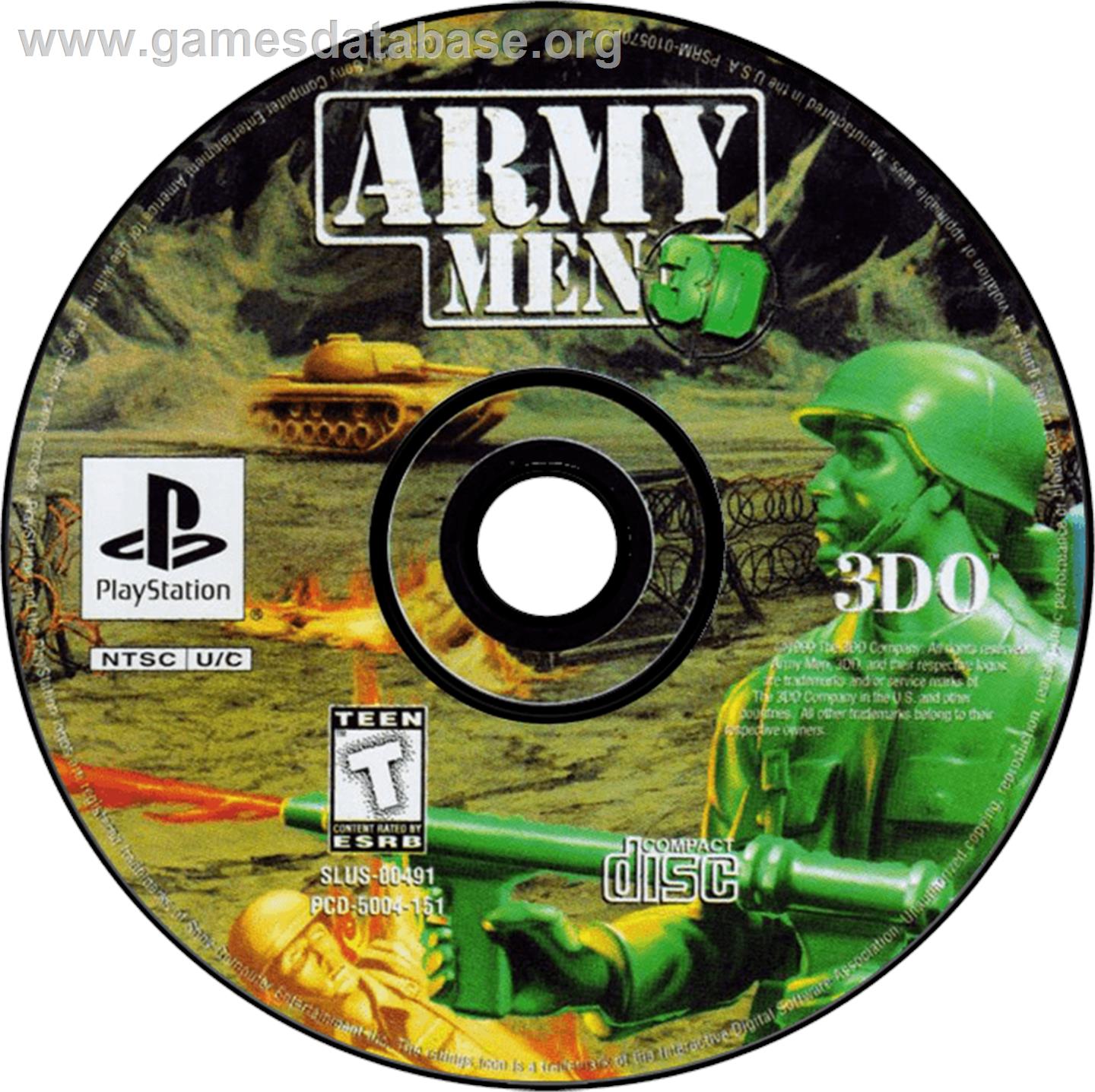 Army Men 3D - Sony Playstation - Artwork - Disc