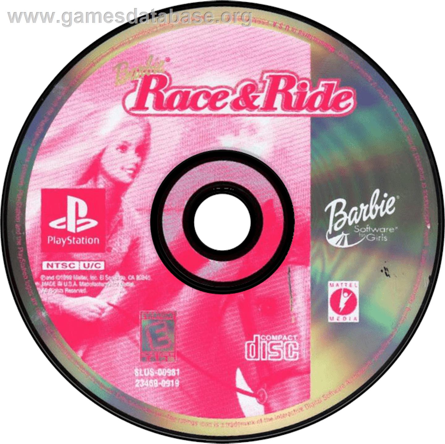 Barbie: Race and Ride - Sony Playstation - Artwork - Disc