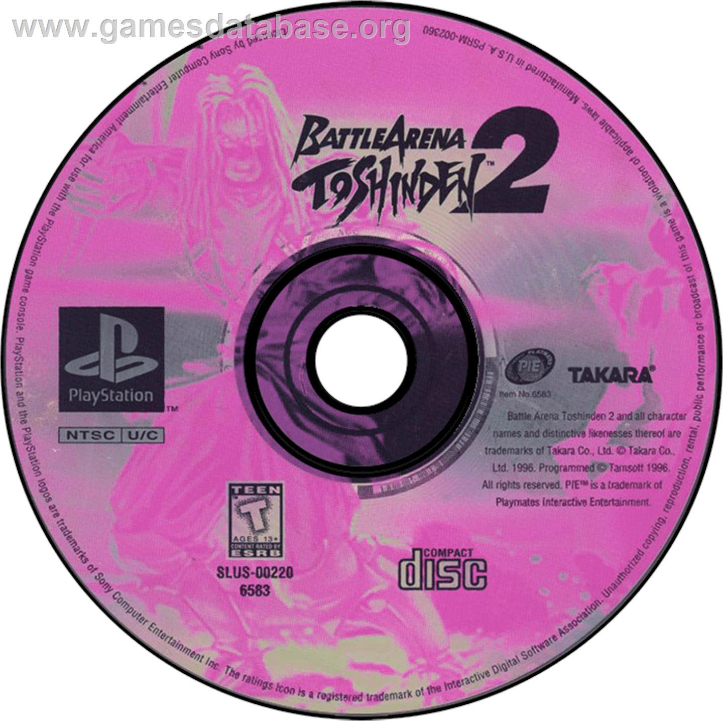 Battle Arena Toshinden 2 - Sony Playstation - Artwork - Disc