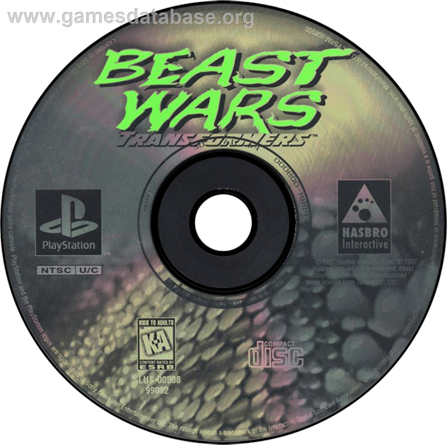 Beast Wars: Transformers - Sony Playstation - Artwork - Disc