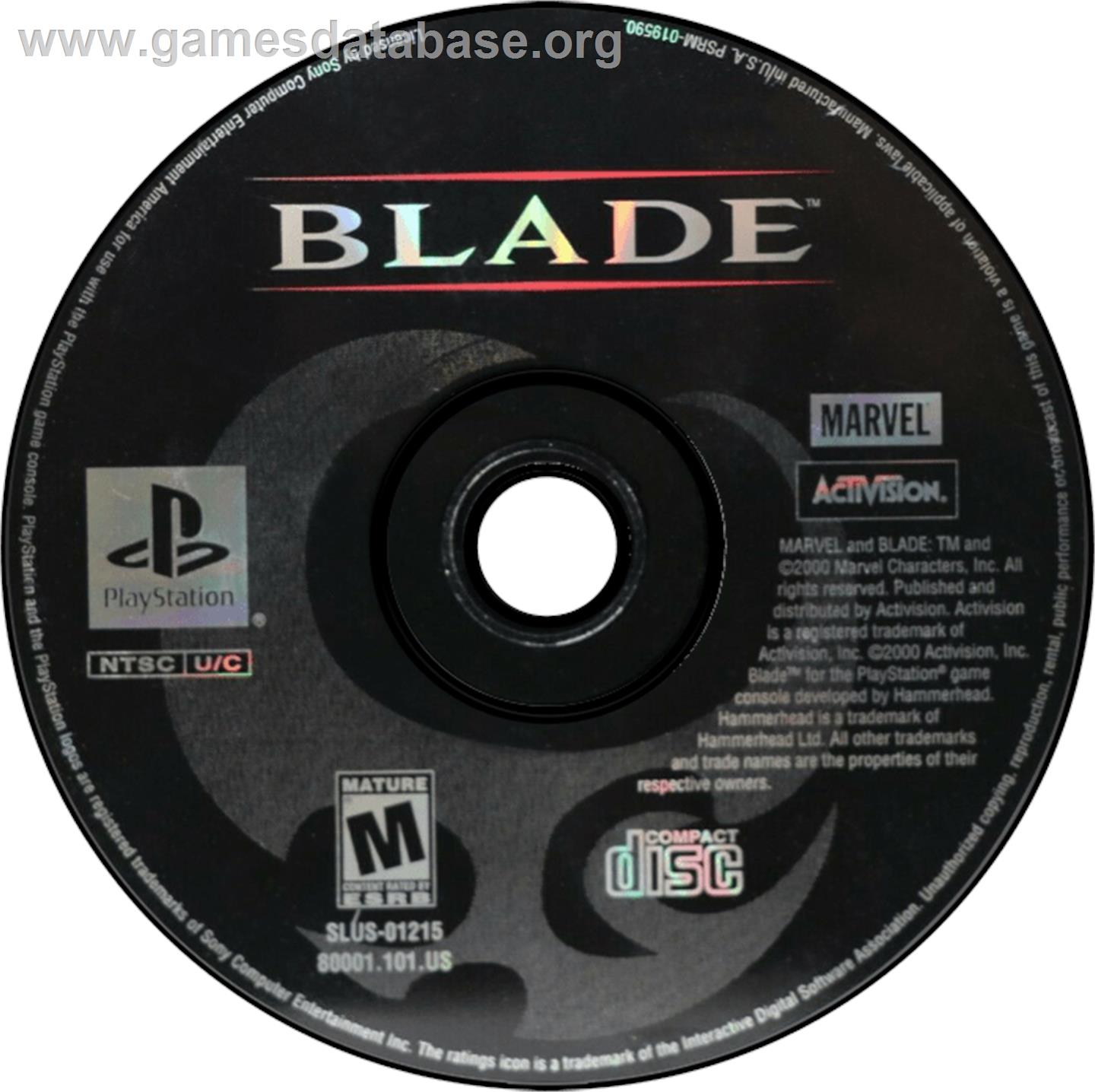 Blade - Sony Playstation - Artwork - Disc
