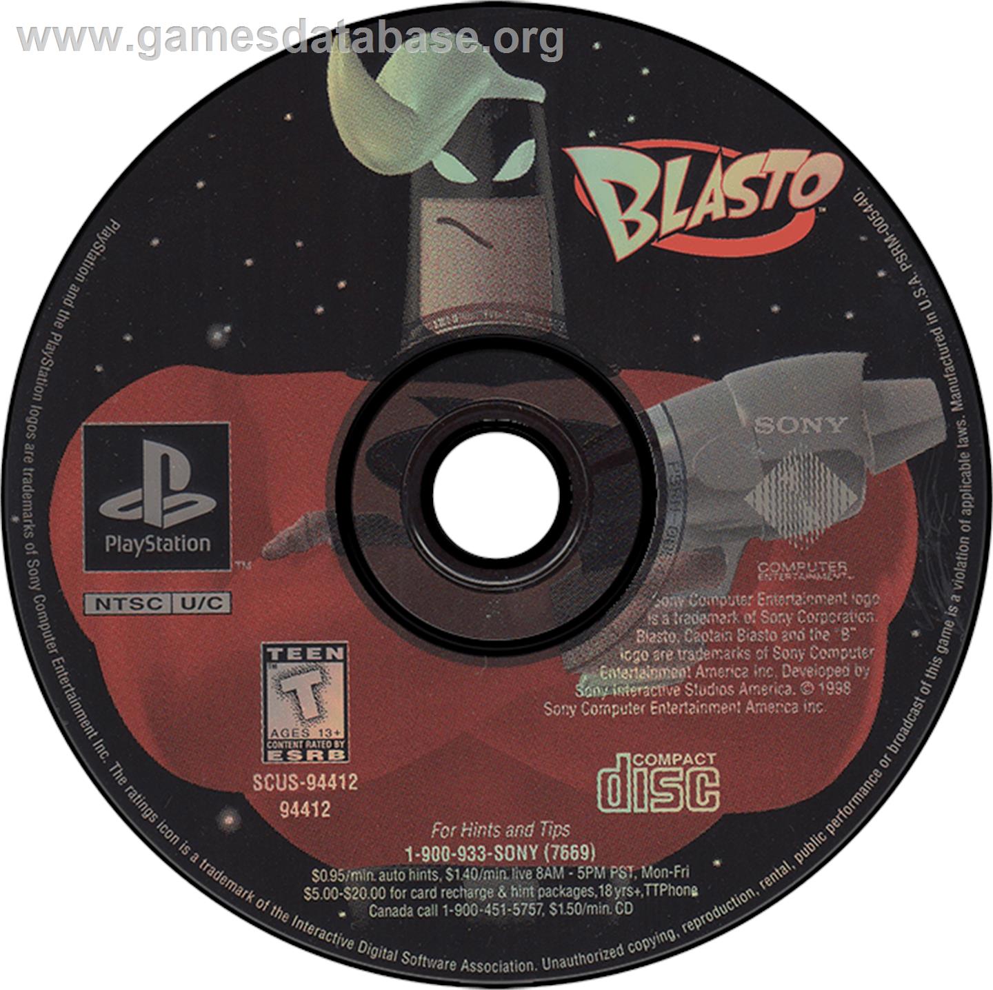 Blasto - Sony Playstation - Artwork - Disc
