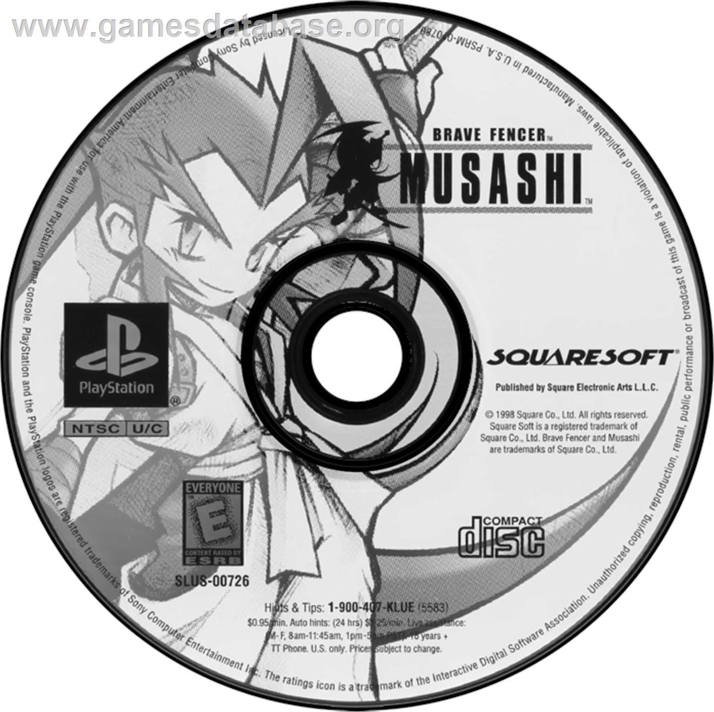 Brave Fencer Musashi - Sony Playstation - Artwork - Disc