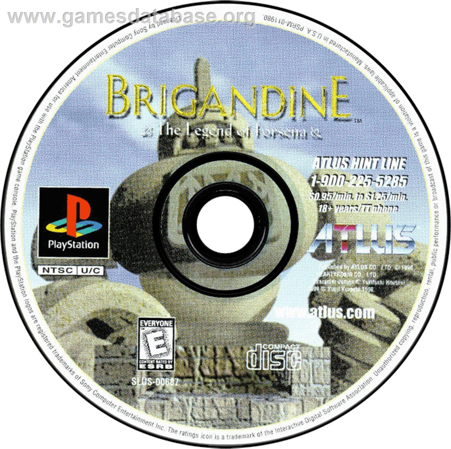 Brigandine: The Legend of Forsena - Sony Playstation - Artwork - Disc