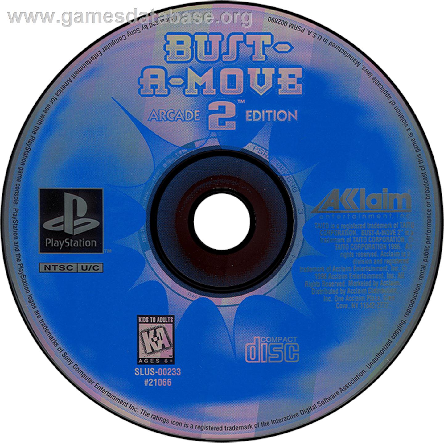 Bust-A-Move 2: Arcade Edition - Sony Playstation - Artwork - Disc